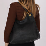 Prada Leather Logo Hobo Bag