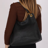 Prada Leather Logo Hobo Bag