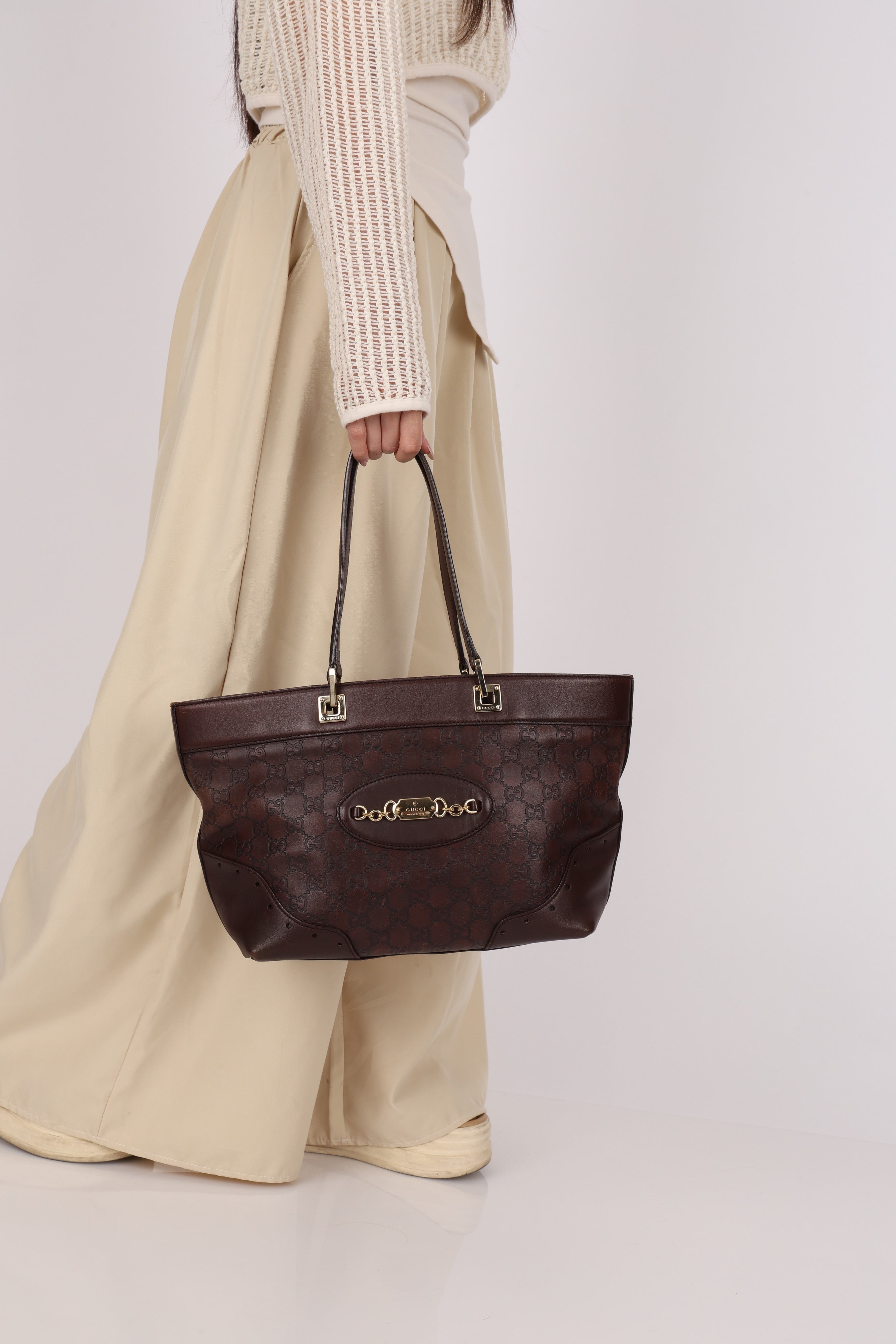 Gucci Guccissima Punch Tote Chocolate Brown