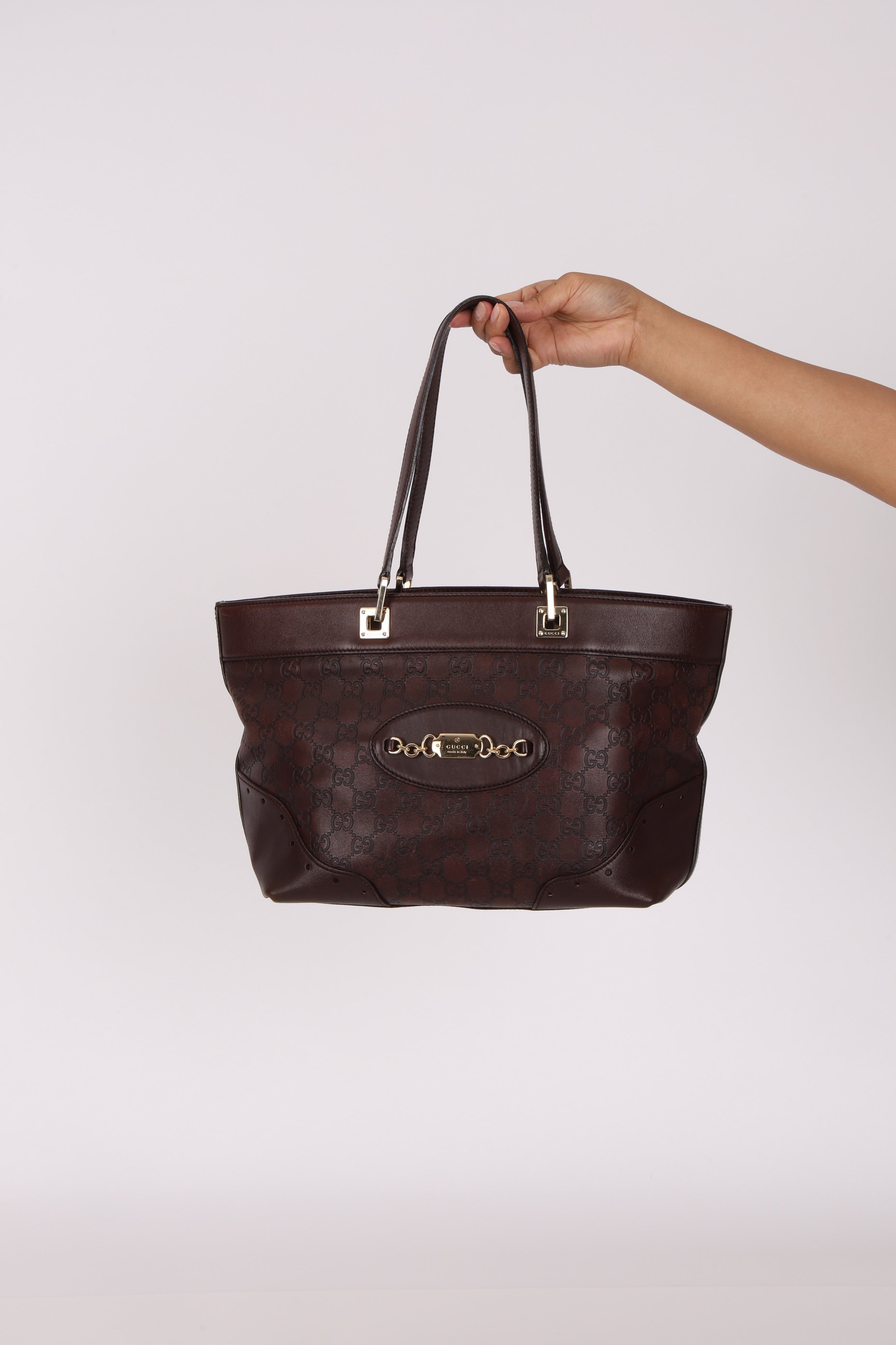 Gucci Guccissima Punch Tote Chocolate Brown