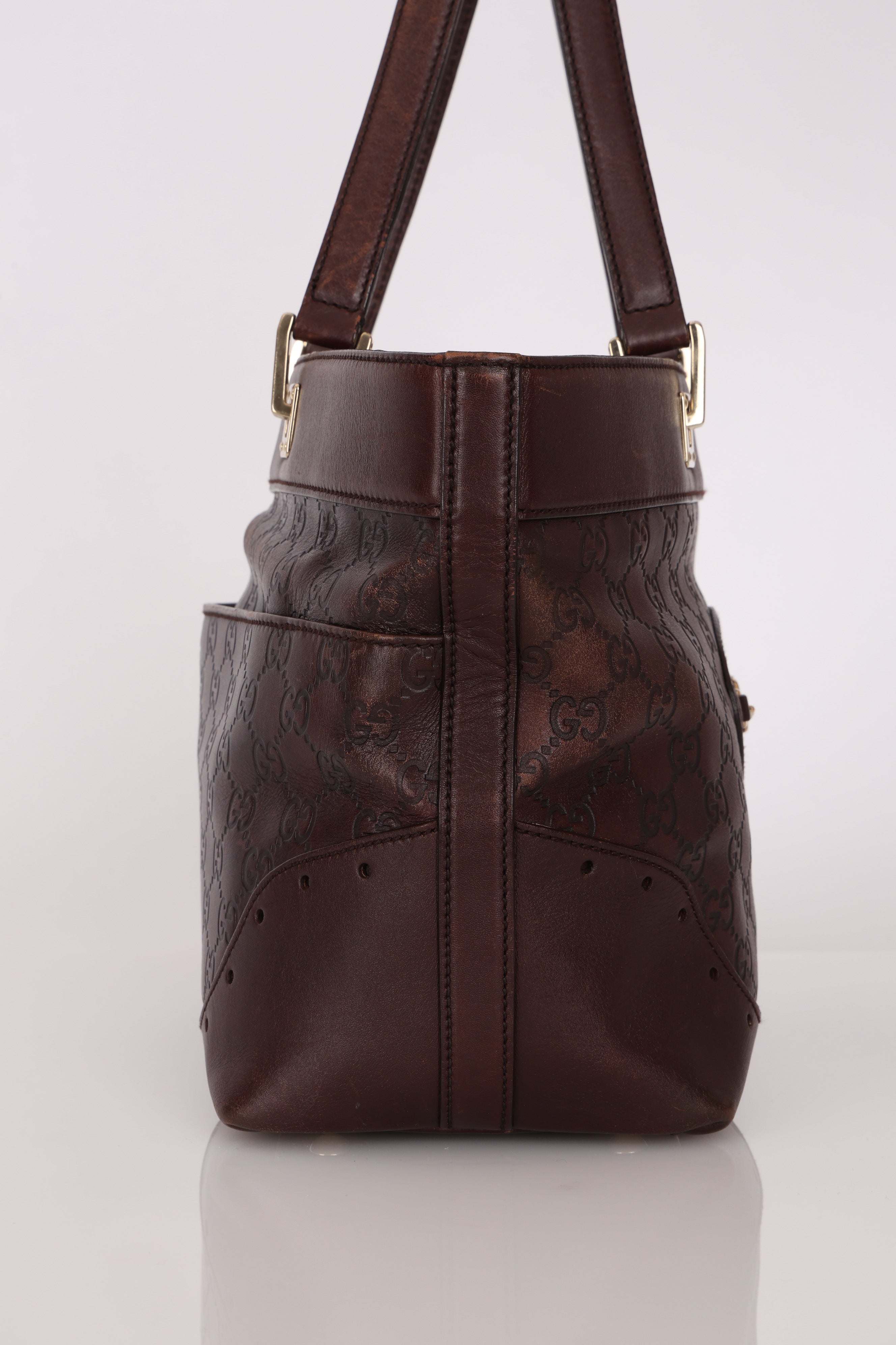 Gucci Guccissima Punch Tote Chocolate Brown
