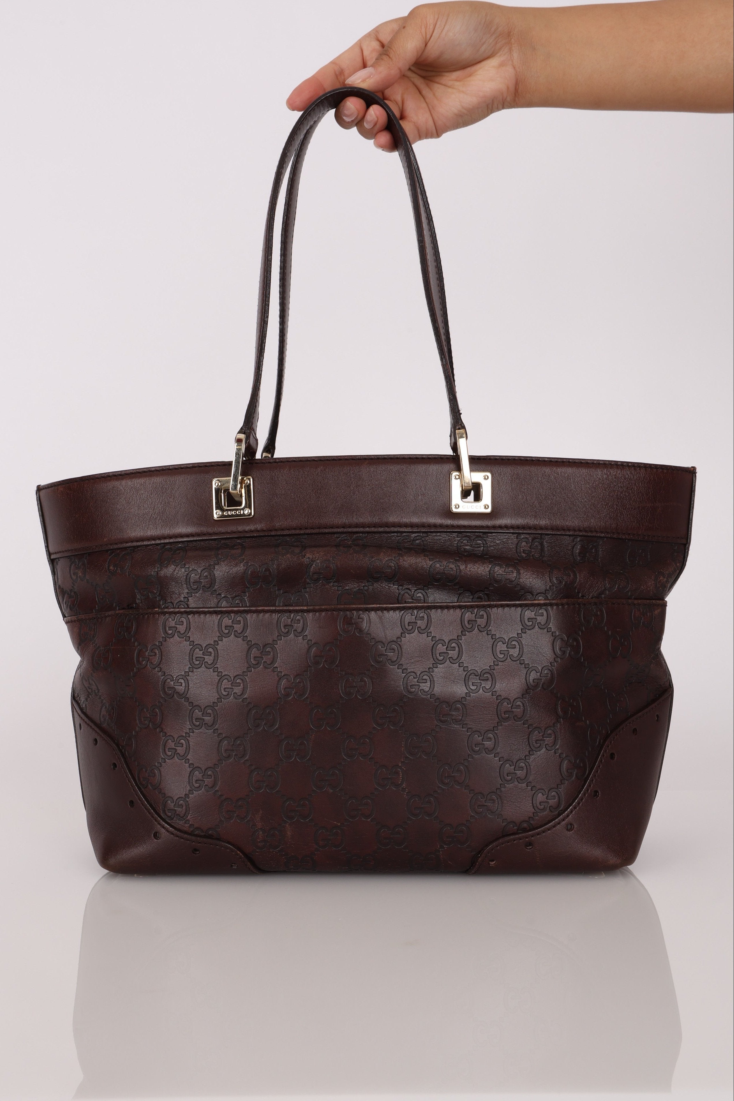 Gucci Guccissima Punch Tote Chocolate Brown