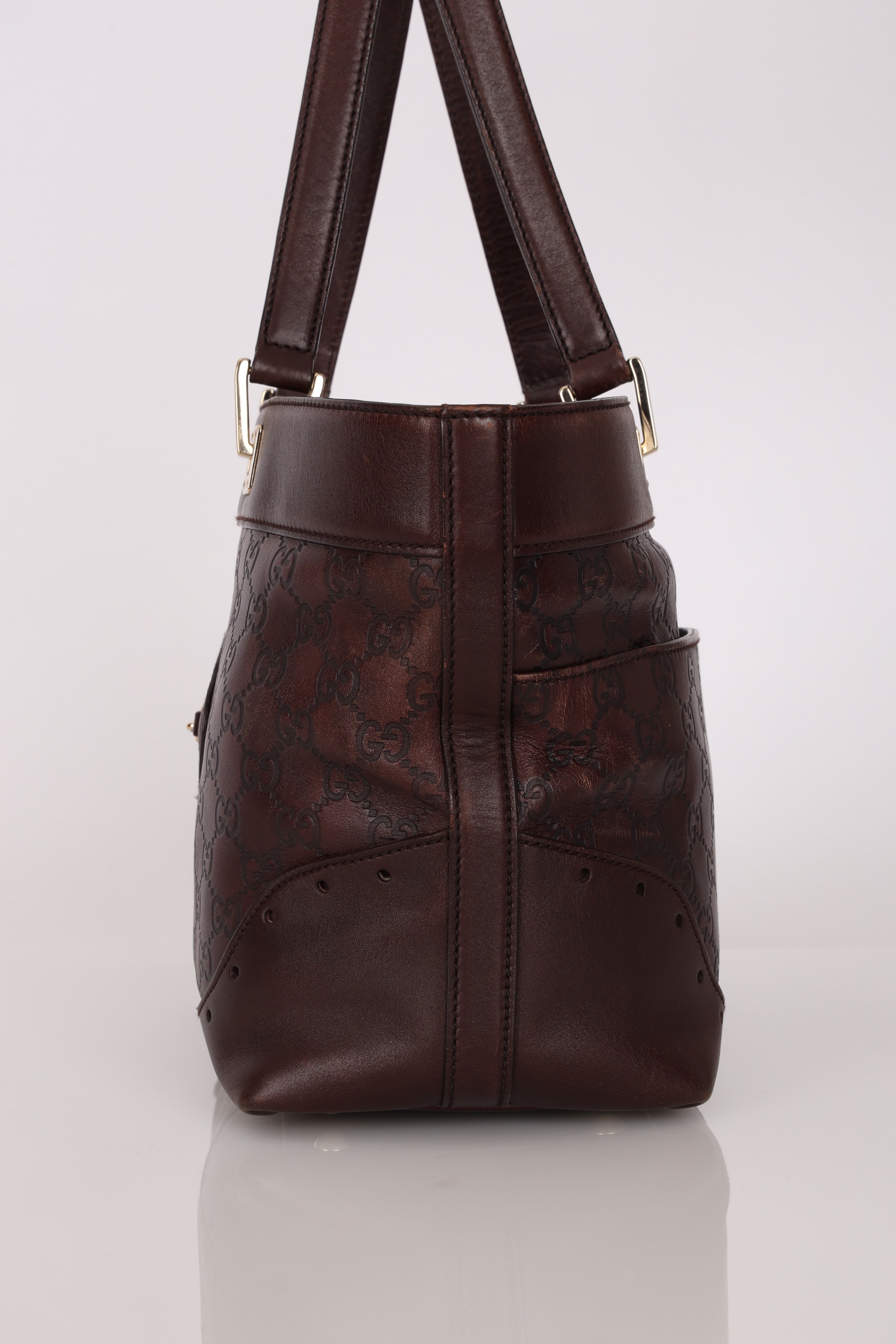 Gucci Guccissima Punch Tote Chocolate Brown