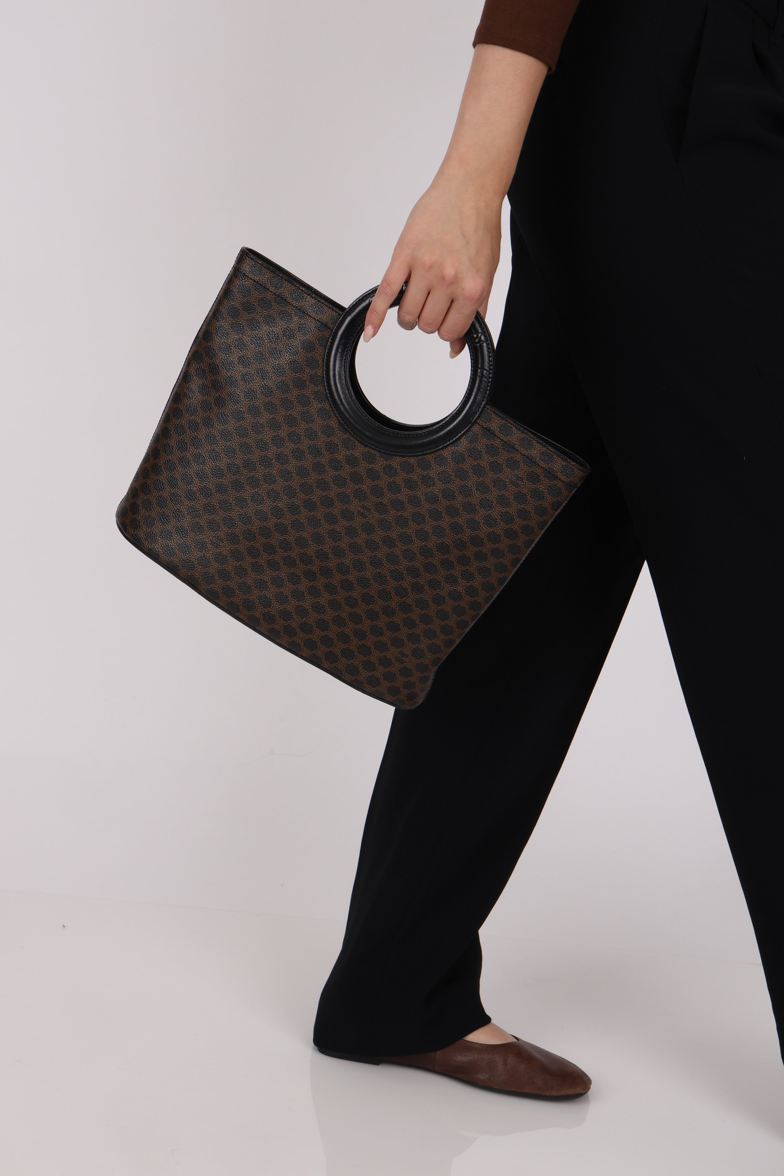 Celine Macadam Circle Top Handle Tote