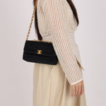Chanel Mini Rectangle Bijoux Chain Flap Black Satin GHW
