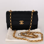 Chanel Mini Rectangle Bijoux Chain Flap Black Satin GHW