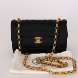 Chanel Mini Rectangle Bijoux Chain Flap Black Satin GHW