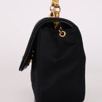 Chanel Mini Rectangle Bijoux Chain Flap Black Satin GHW