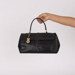 Saint Laurent Crocodile Embossed Top Handle Bag
