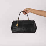 Saint Laurent Crocodile Embossed Top Handle Bag