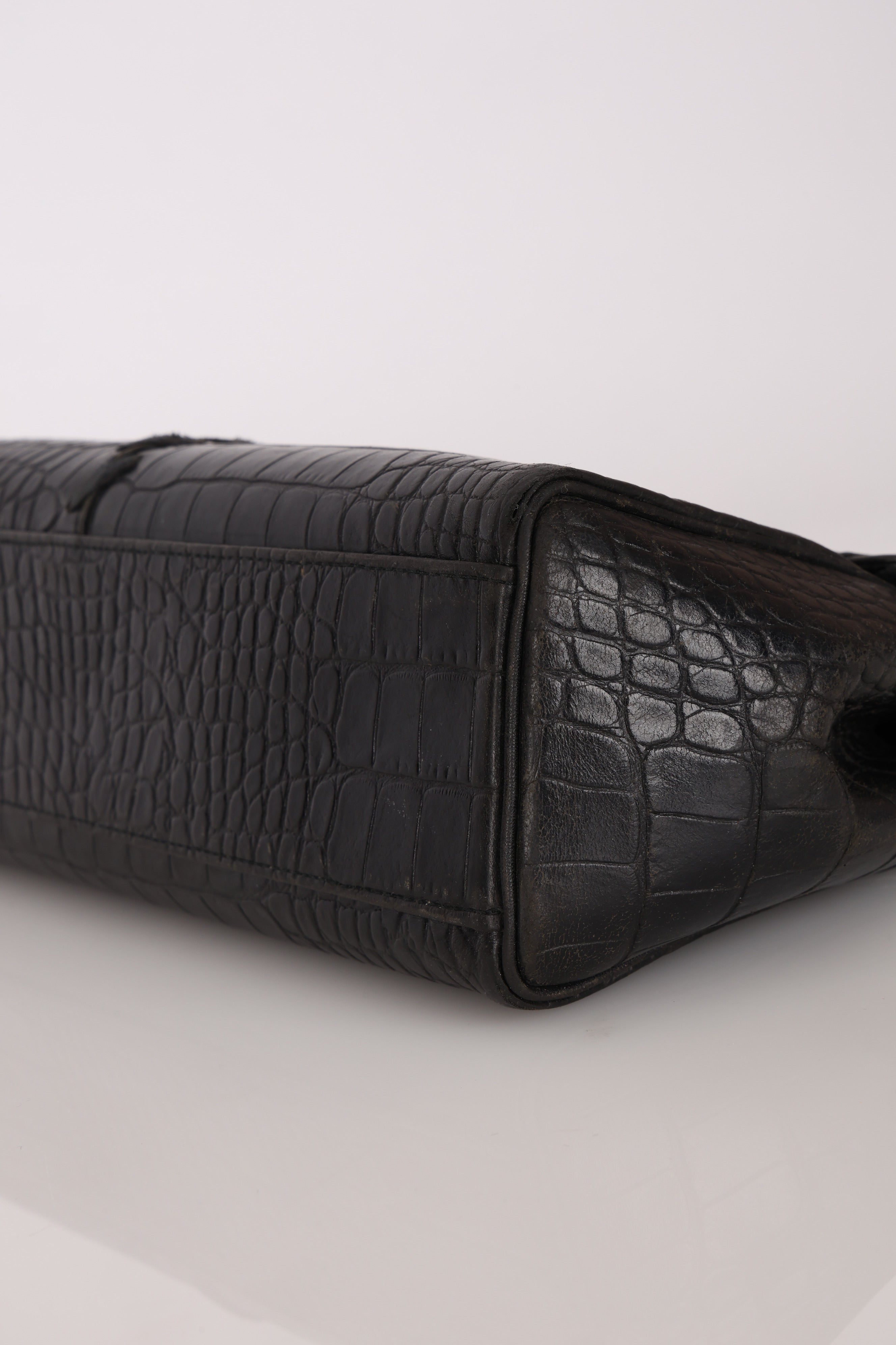 Saint Laurent Crocodile Embossed Top Handle Bag
