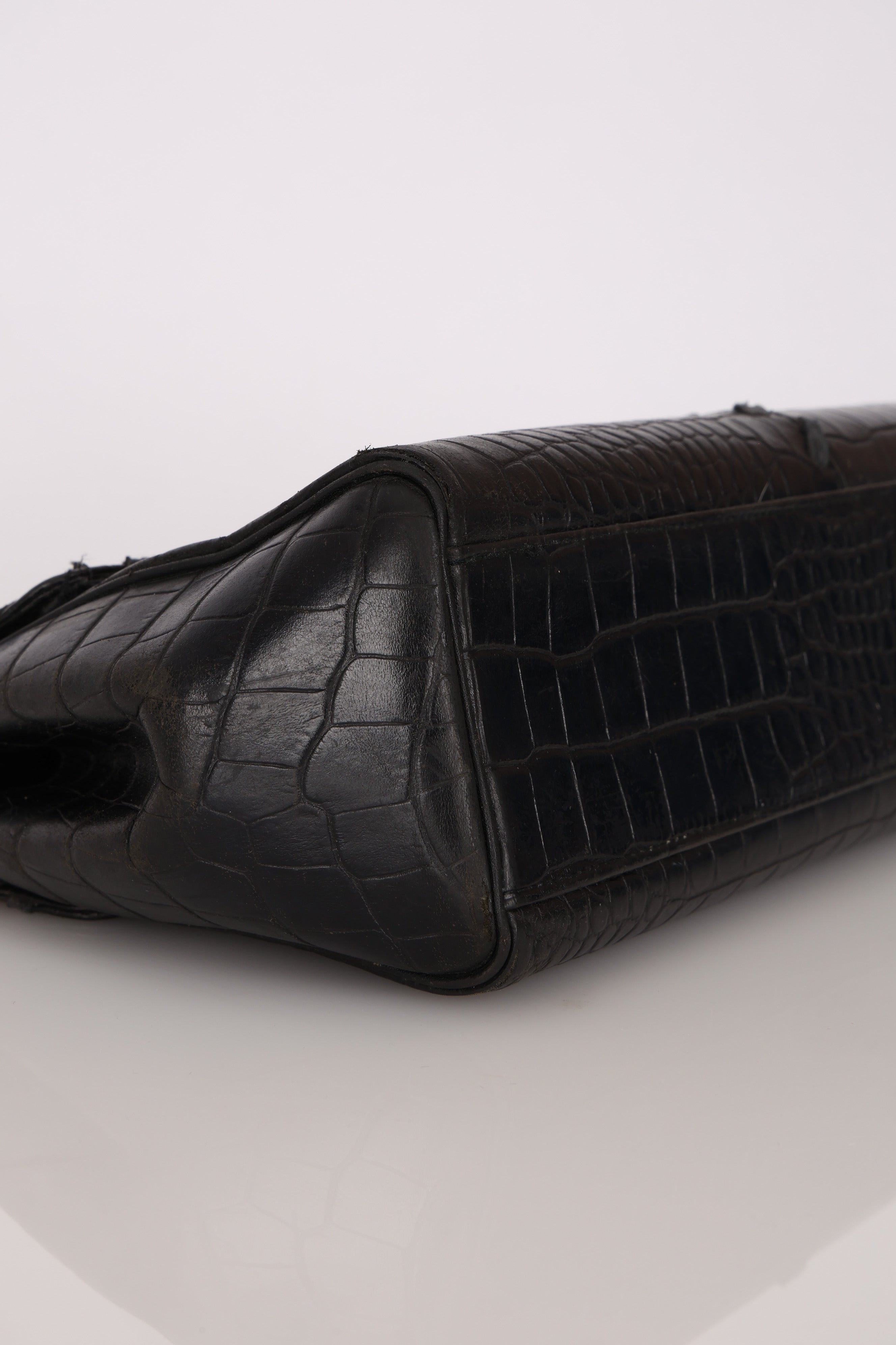 Saint Laurent Crocodile Embossed Top Handle Bag