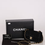 Chanel Mini Single Flap Black Suede 24K GP