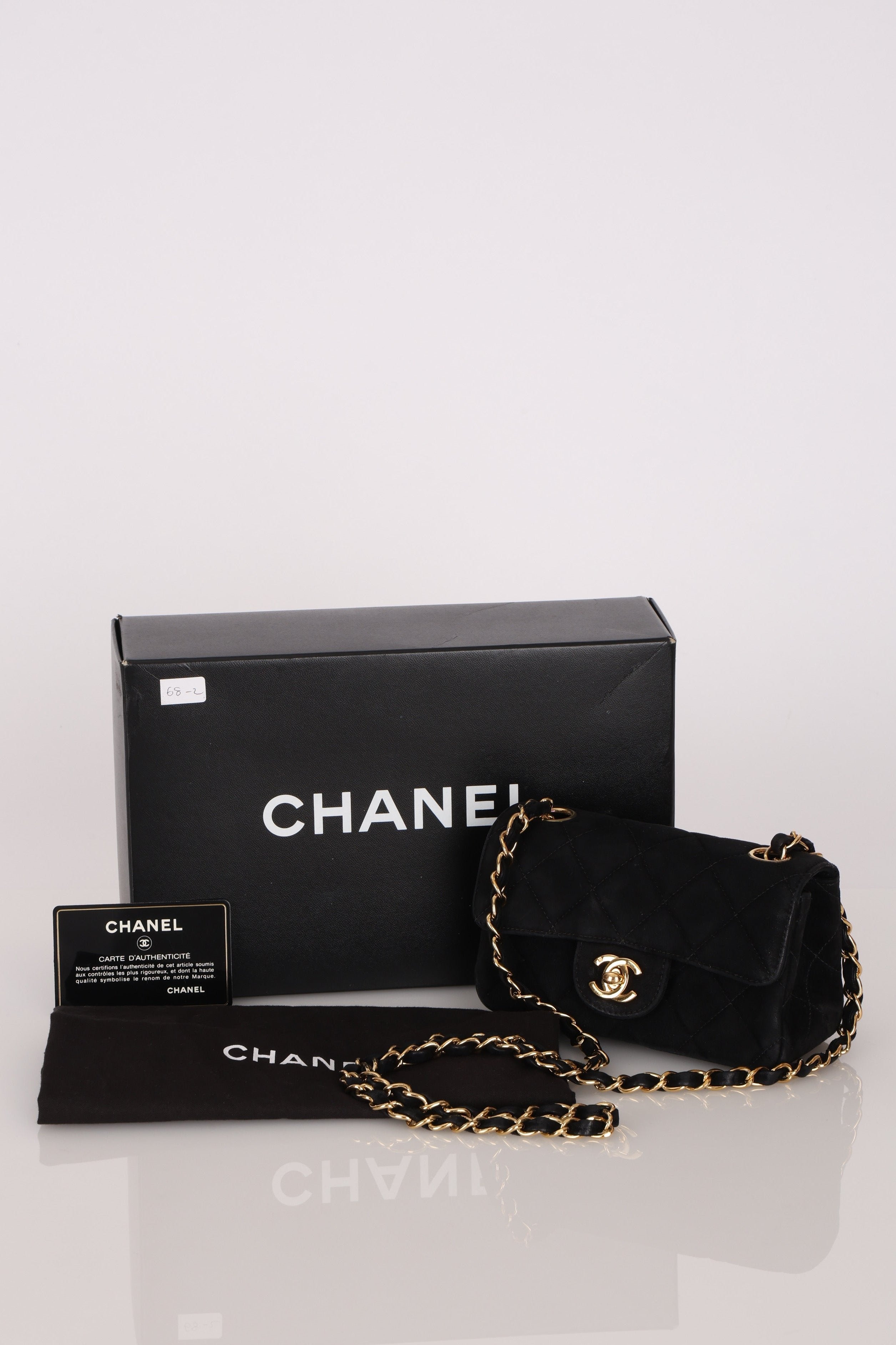 Chanel Mini Single Flap Black Suede 24K GP