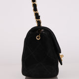 Chanel Mini Single Flap Black Suede 24K GP