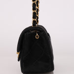 Chanel Mini Single Flap Black Suede 24K GP