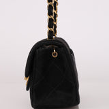Chanel Mini Single Flap Black Suede 24K GP