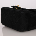 Chanel Mini Single Flap Black Suede 24K GP