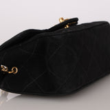 Chanel Mini Single Flap Black Suede 24K GP