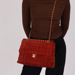 Chanel Chocolate Bar Single Flap Suede BGHW