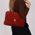 Chanel Chocolate Bar Single Flap Suede BGHW
