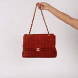 Chanel Chocolate Bar Single Flap Suede BGHW