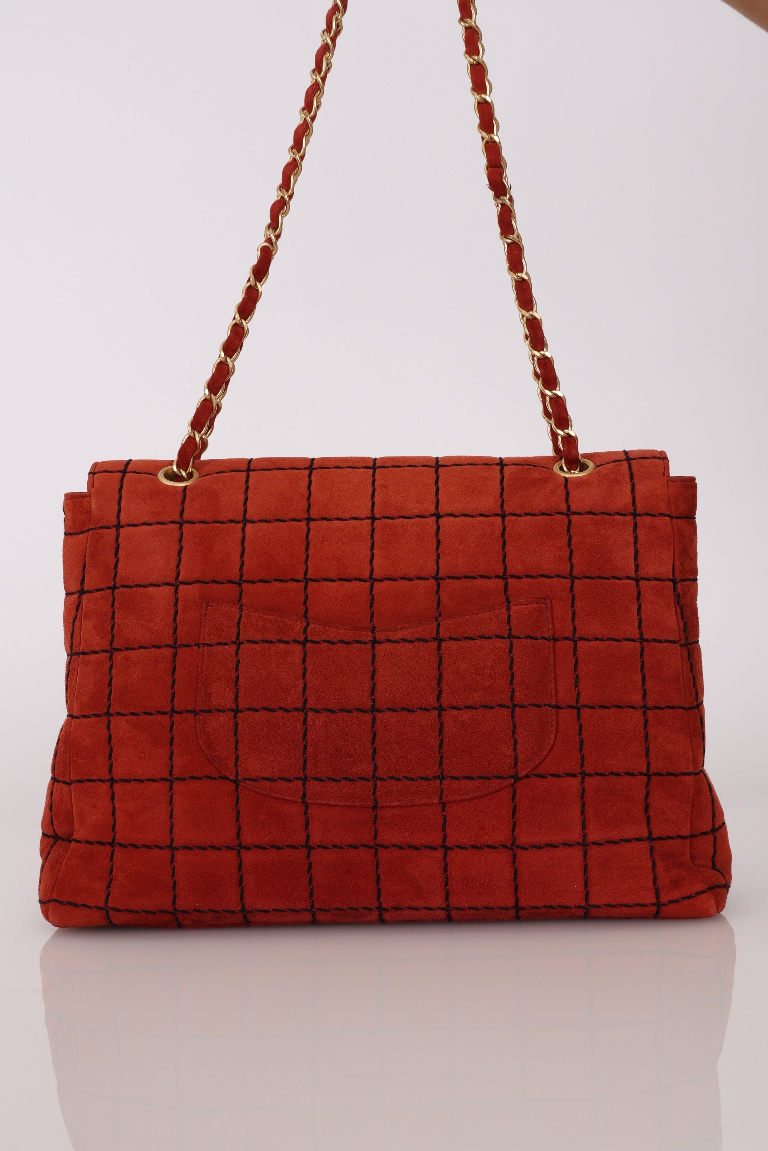 Chanel Chocolate Bar Single Flap Suede BGHW
