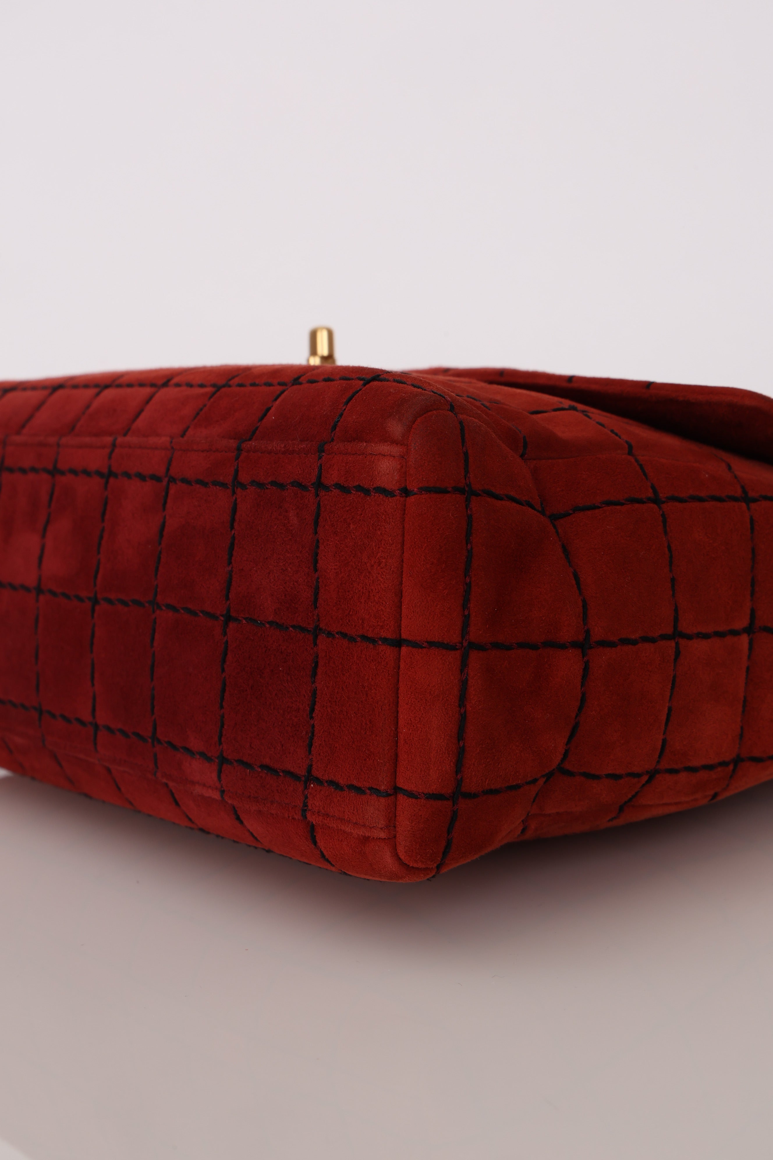 Chanel Chocolate Bar Single Flap Suede BGHW