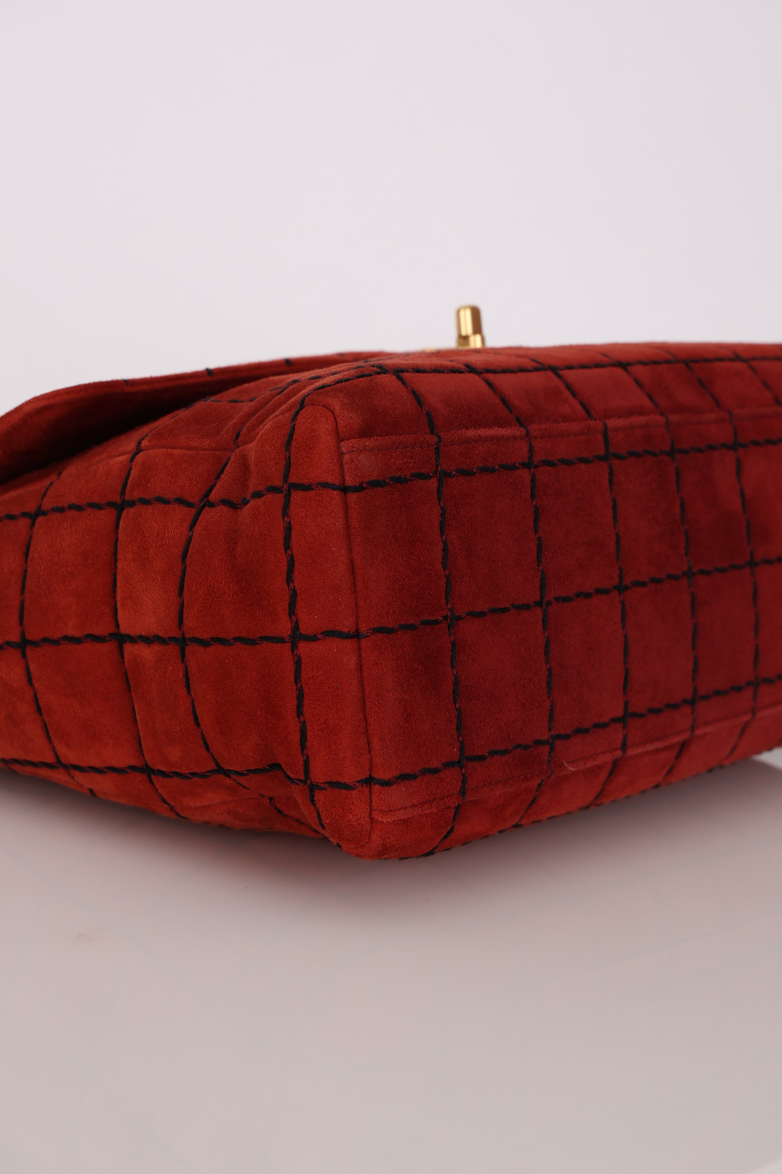 Chanel Chocolate Bar Single Flap Suede BGHW