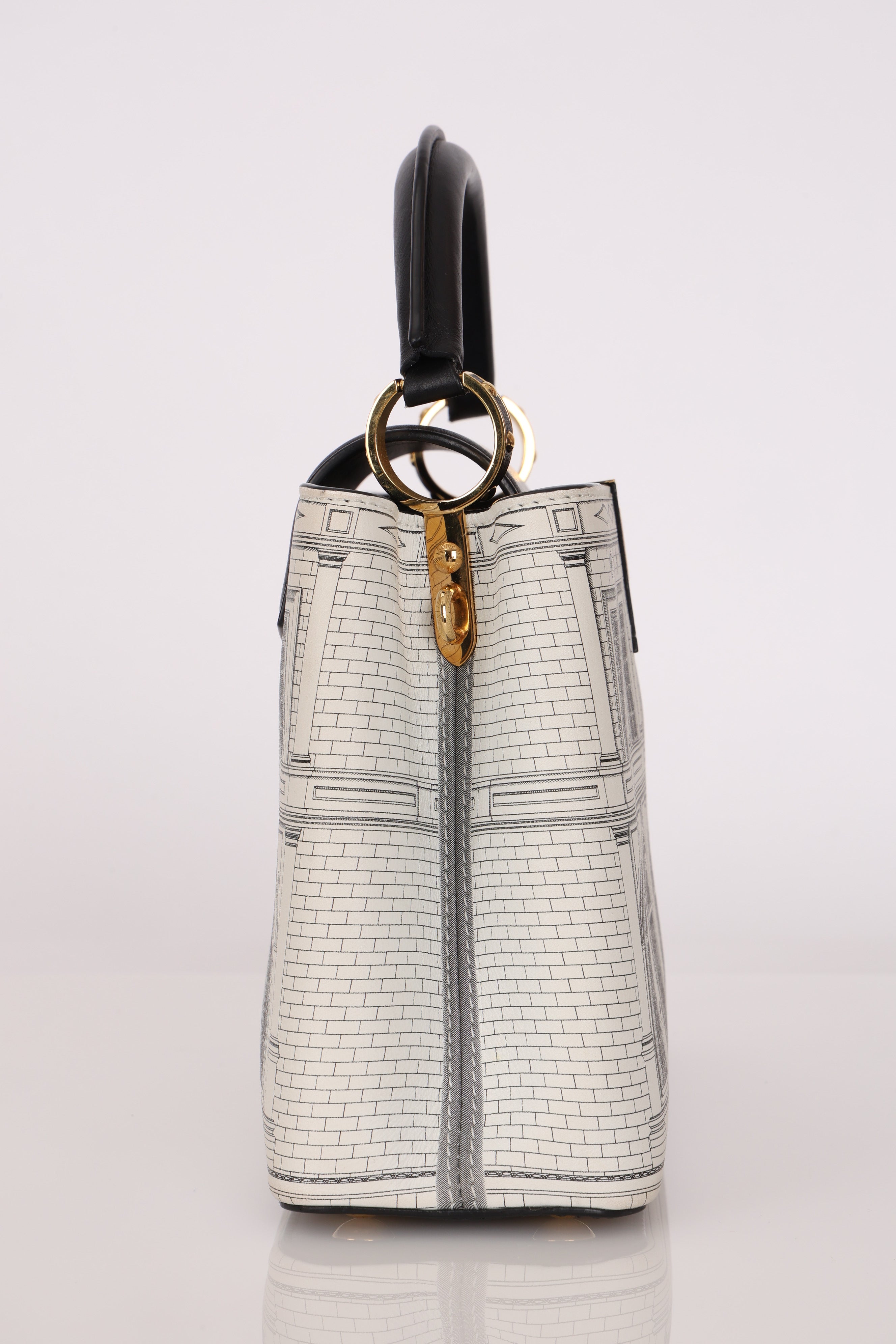 Ultra-Rare Louis Vuitton x Fornasetti Architettura Capucines BB Silk-Screen Leather 2021 GHW