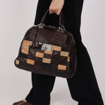 Celine Leather Patchwork Top Handle Bag
