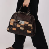 Celine Leather Patchwork Top Handle Bag