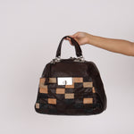 Celine Leather Patchwork Top Handle Bag