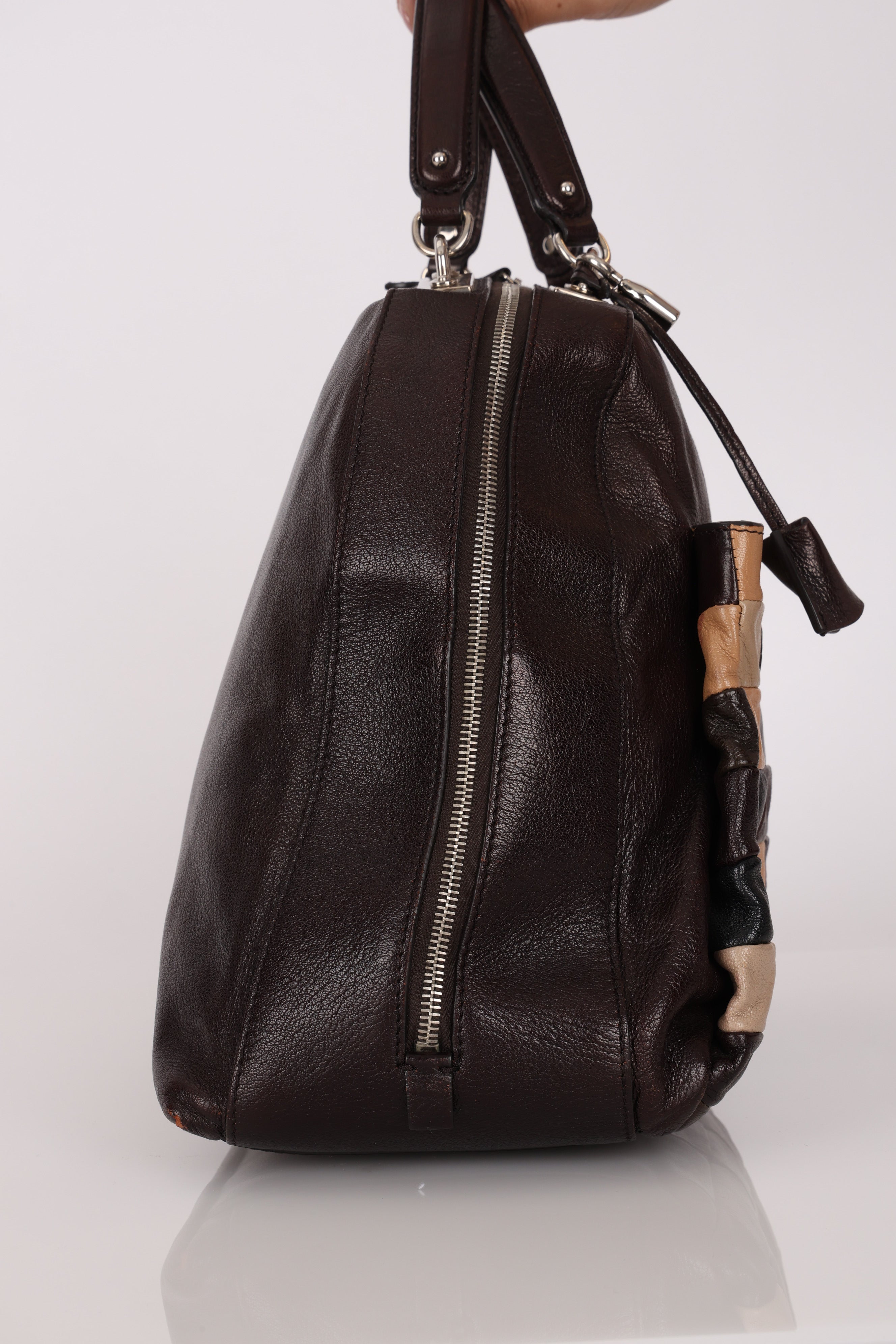 Celine Leather Patchwork Top Handle Bag