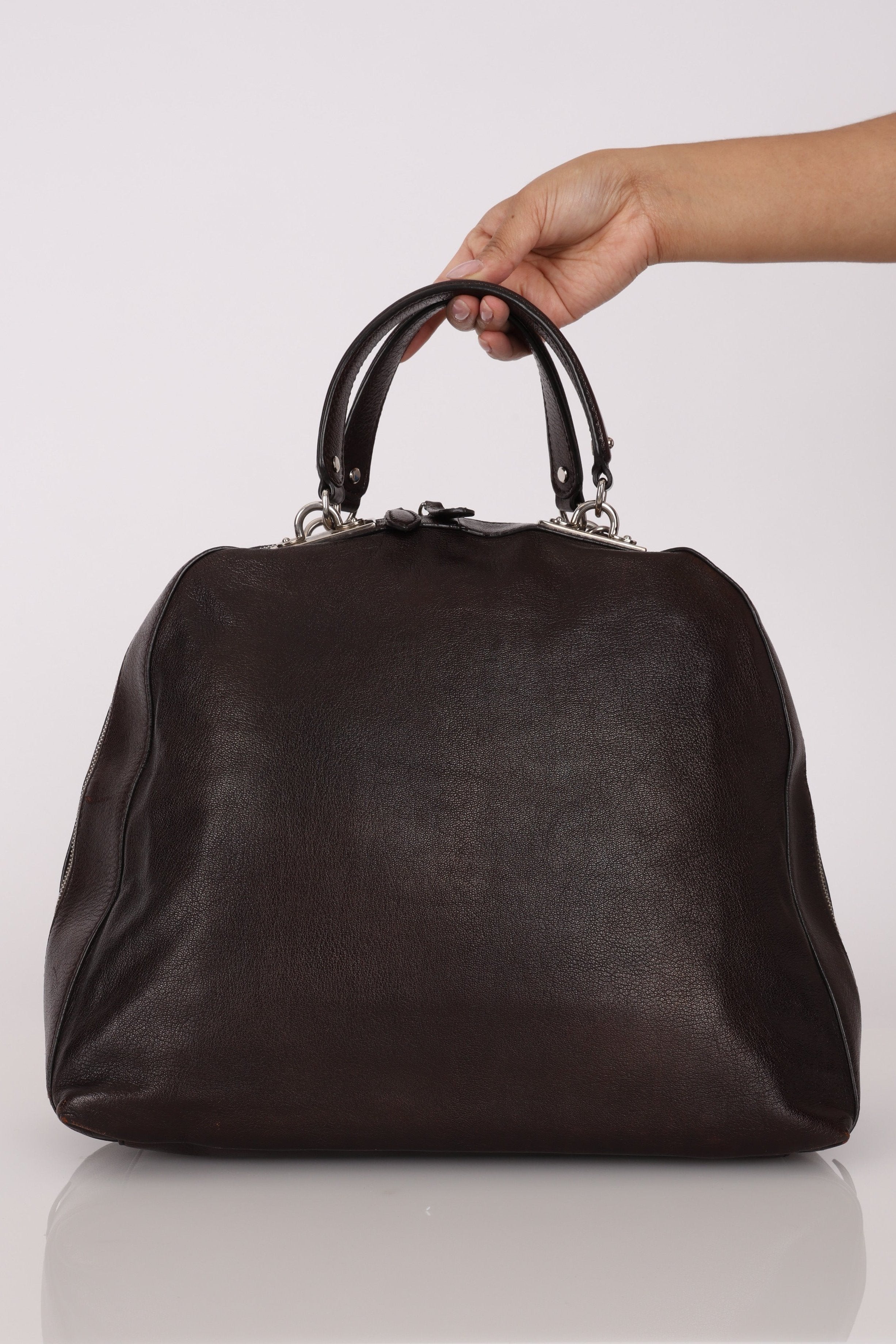 Celine Leather Patchwork Top Handle Bag
