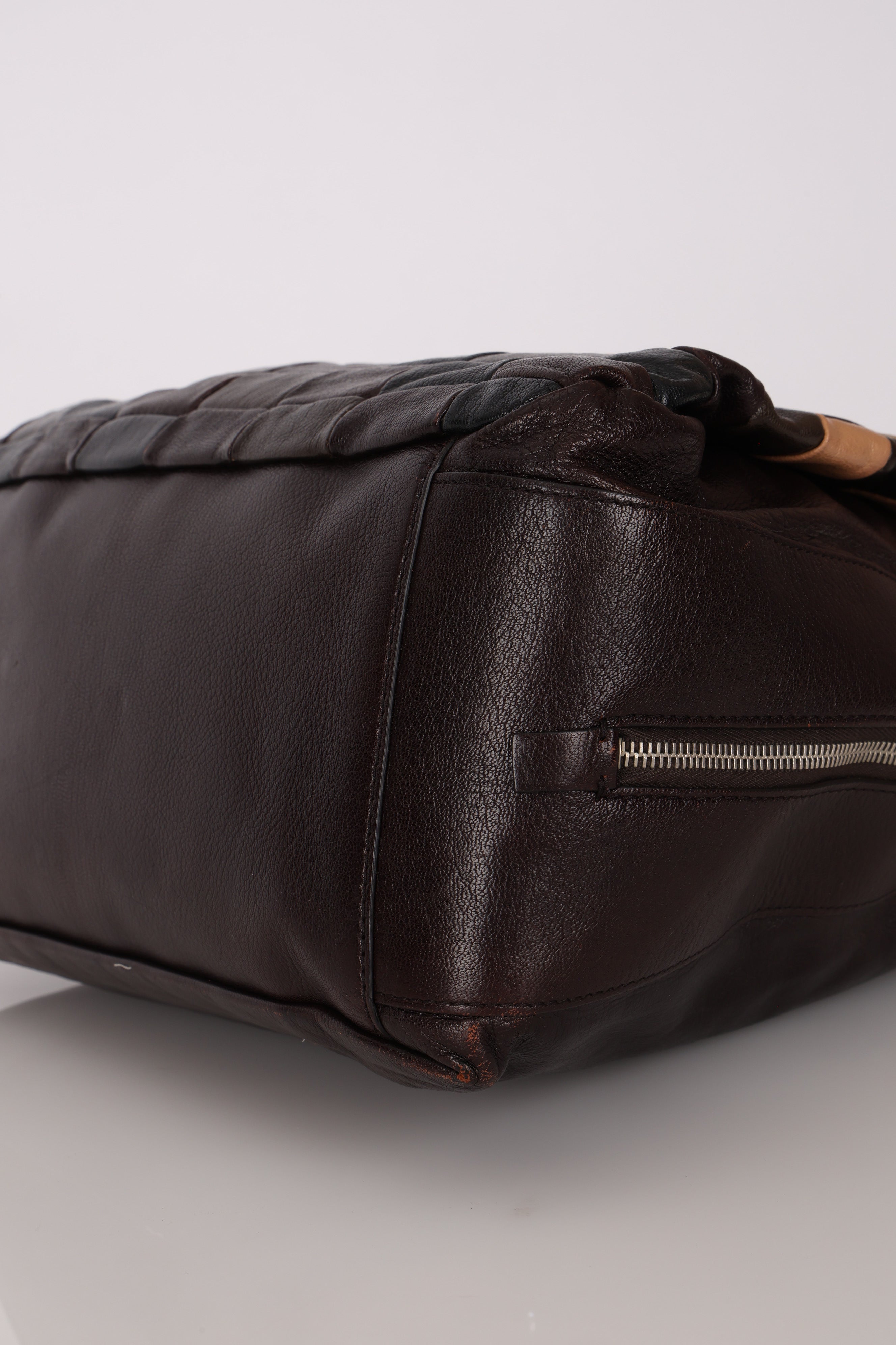 Celine Leather Patchwork Top Handle Bag