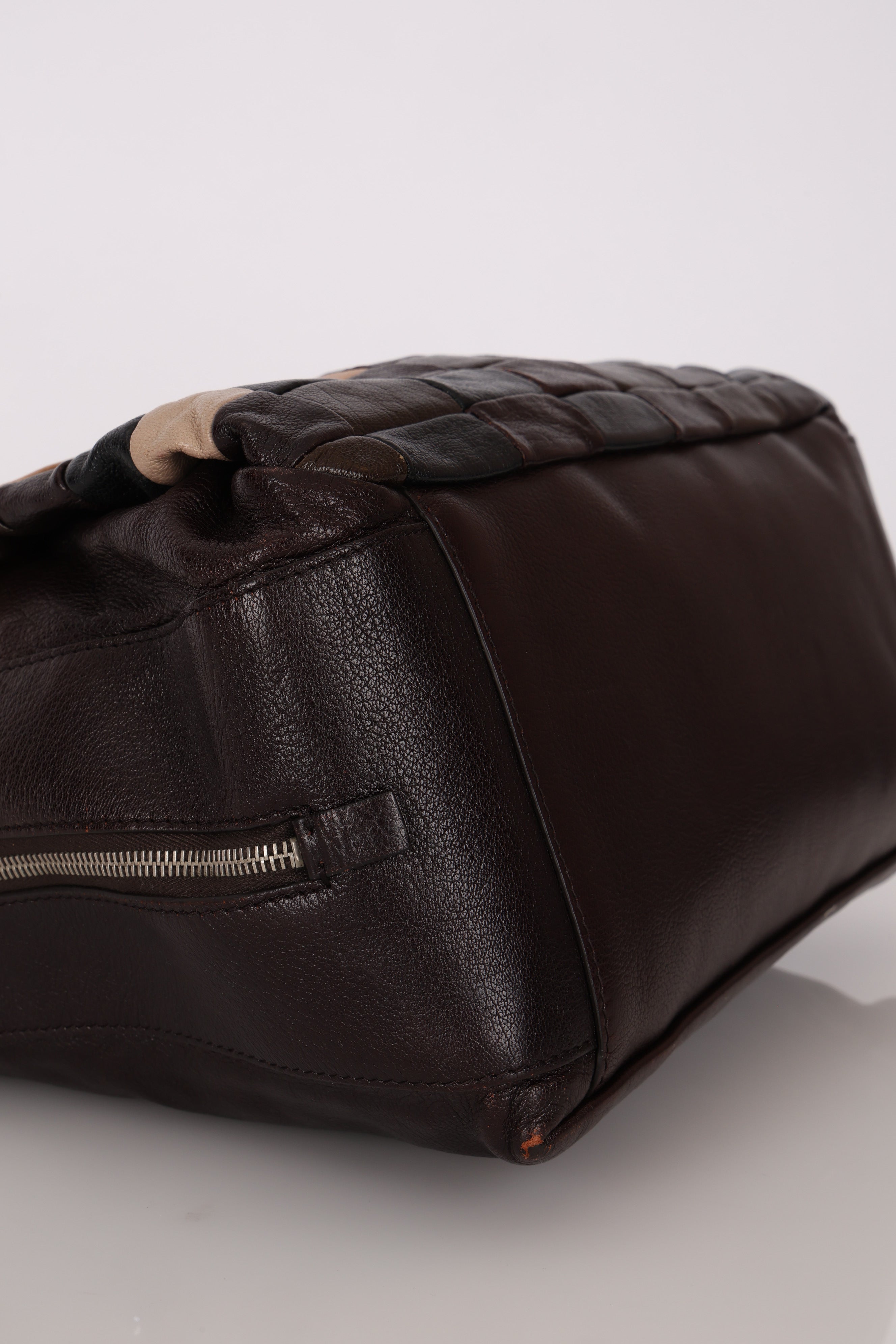 Celine Leather Patchwork Top Handle Bag