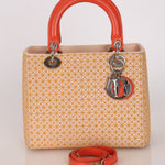 Dior Medium Lady Orange Embroidered