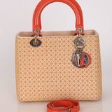 Dior Medium Lady Orange Embroidered