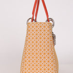 Dior Medium Lady Orange Embroidered
