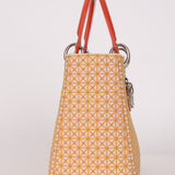 Dior Medium Lady Orange Embroidered