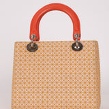 Dior Medium Lady Orange Embroidered