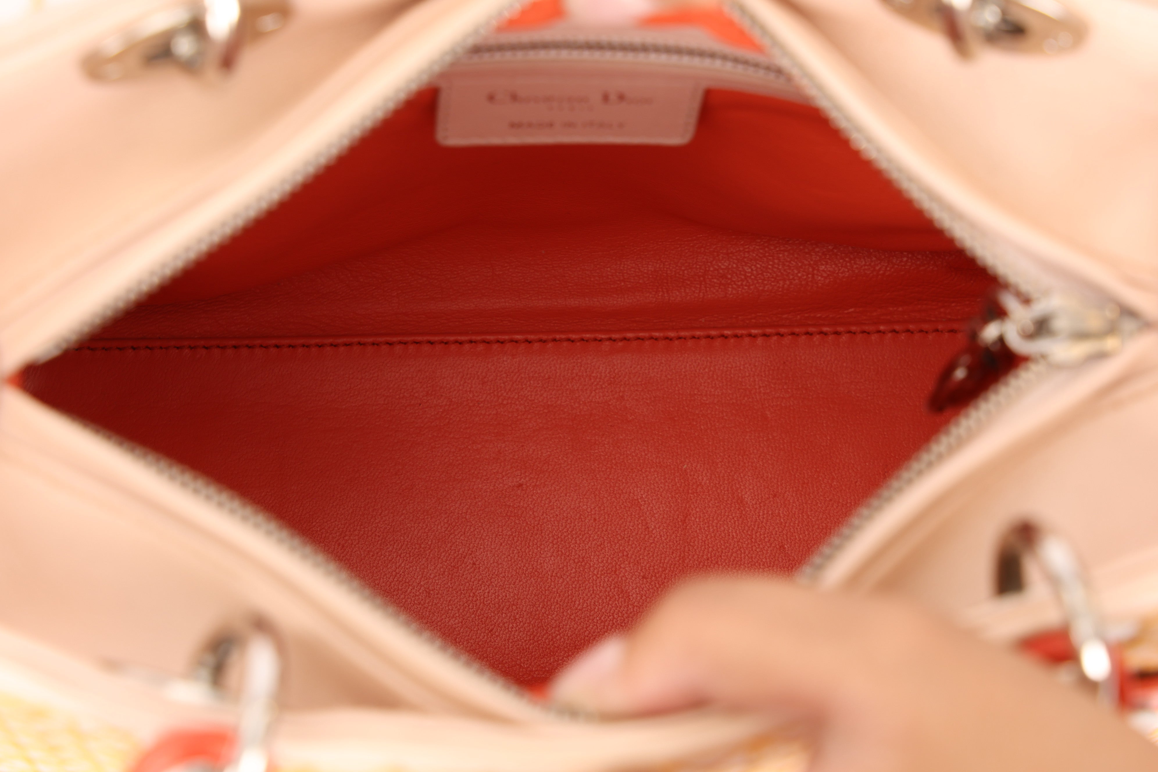 Dior Medium Lady Orange Embroidered