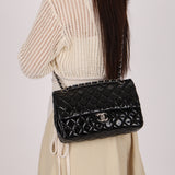 Chanel Medium Classic Double Flap Black Patent 2009 SHW