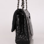 Chanel Medium Classic Double Flap Black Patent SHW