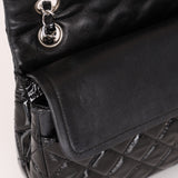 Chanel Medium Classic Double Flap Black Patent SHW