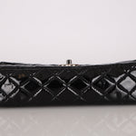 Chanel Medium Classic Double Flap Black Patent SHW