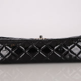 Chanel Medium Classic Double Flap Black Patent SHW