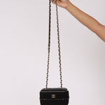 Chanel Vanity Case Black Crochet and Lambskin CGHW