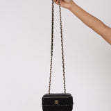 Chanel Vanity Case Black Crochet and Lambskin CGHW